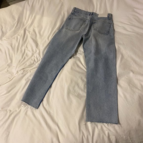 Zara High-Rise Straight-Leg Jeans Light Blue - Picture 6 of 8